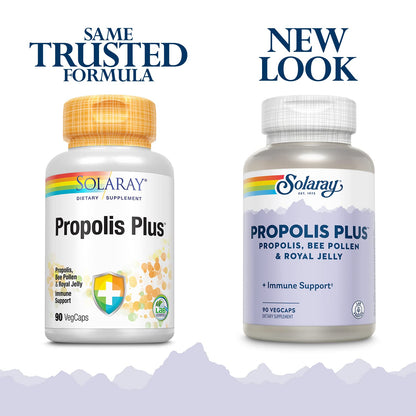 SOLARAY Propolis Plus | Immune Support with Propolis, Bee Pollen & Royal Jelly | 90 VegCaps
