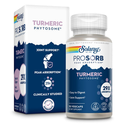 SOLARAY ProSorb Turmeric Phytosome 500 mg – 29X Absorption, Joint Support, Vegan