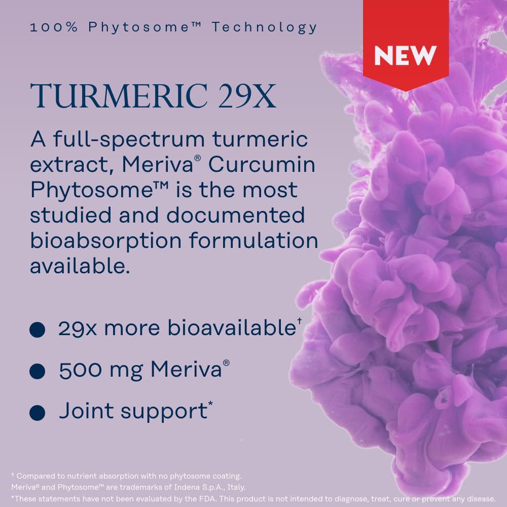 SOLARAY ProSorb Turmeric Phytosome 500 mg – 29X Absorption, Joint Support, Vegan