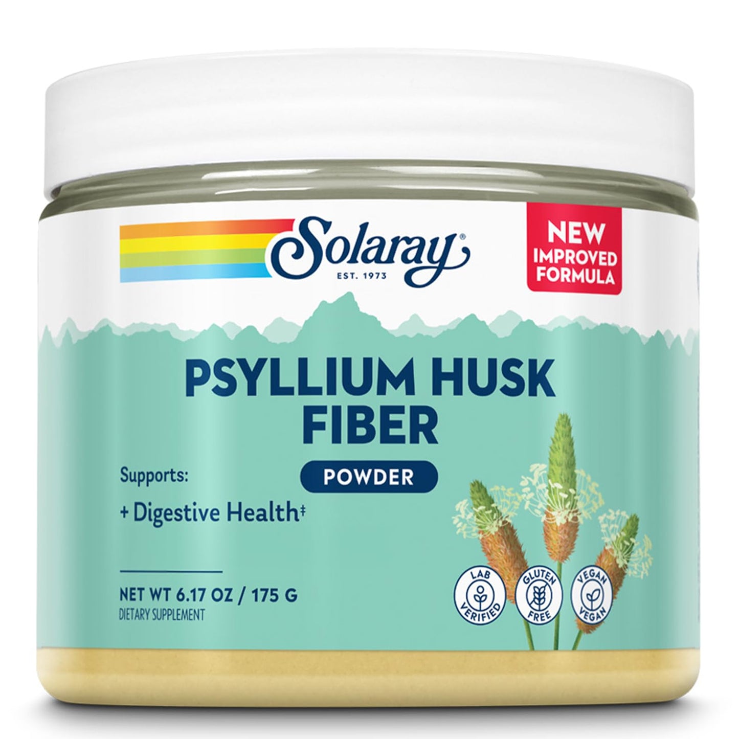 SOLARAY Psyllium Husk Powder - 3 g Soluble Fiber, Gluten Free & Soy Free | 50 Servings