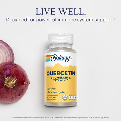 Solaray Quercetin + Bromelain & Vitamin C – Immune Support & Heart Health (Vegan)