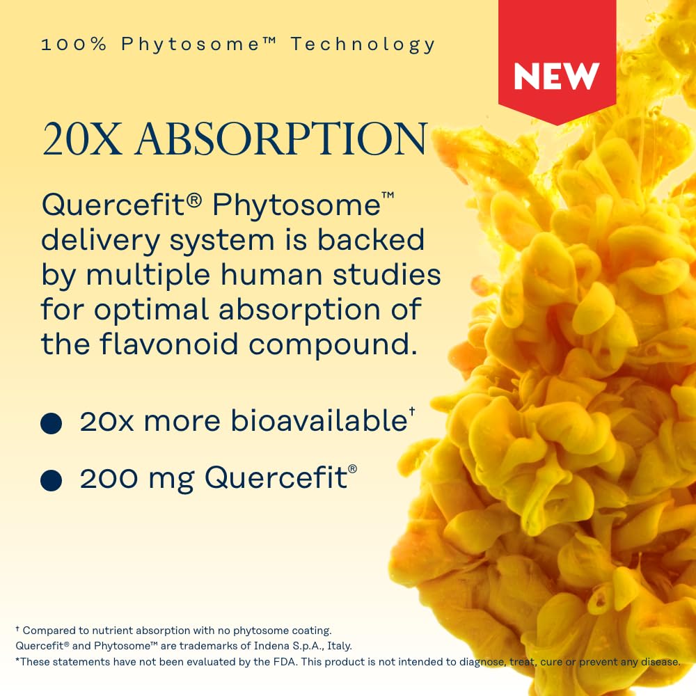 SOLARAY Quercetin Phytosome – 20X Absorption | Vegan, Soy-Free Quercetin Supplement – 30 Servings