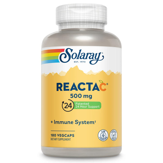 Solaray Reacta-C Vitamin C 500mg with Bioflavonoids - 180 Vegan Capsules BritishVita | Premium UK Vitamins & Wellness Supplements