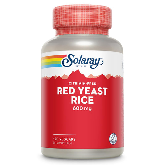 SOLARAY Red Yeast Rice 600mg – Non-Irradiated, Citrinin Free, 120 VegCaps BritishVita | Premium UK Vitamins & Wellness Supplements
