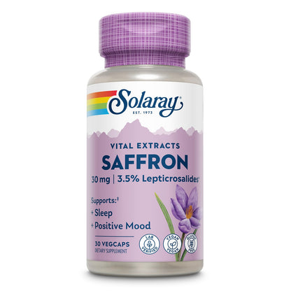 SOLARAY Saffron Extract – Sleep & Mood Support | Vegan & Gluten Free | Lab Verified