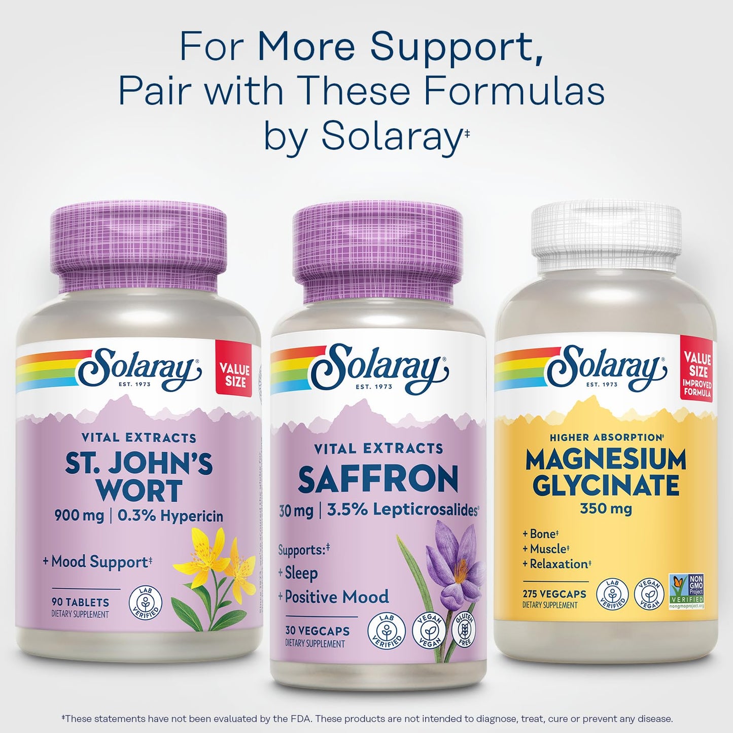 SOLARAY Saffron Extract – Sleep & Mood Support | Vegan & Gluten Free | Lab Verified