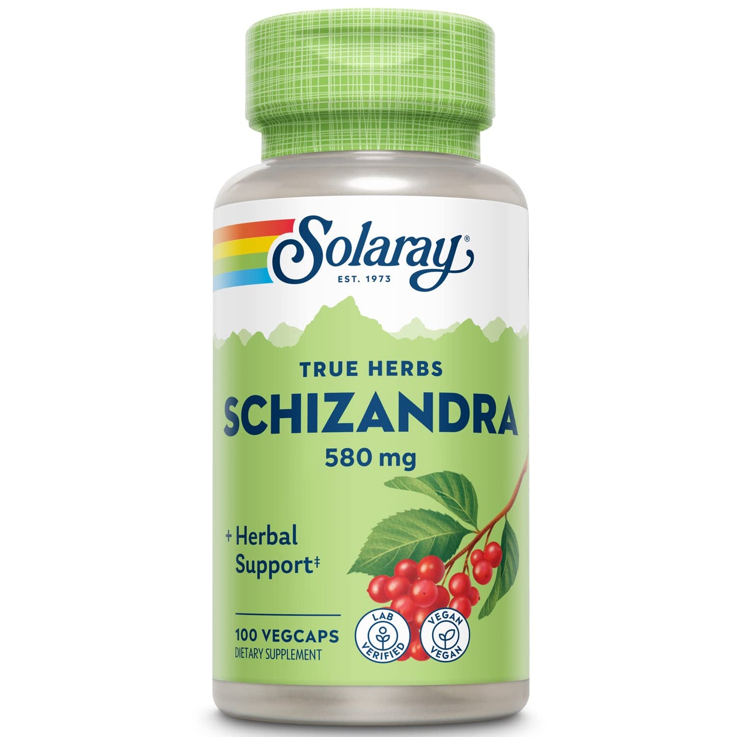 SOLARAY Schizandra 580 mg – Schisandra Supplement for Body Health & Wellness | 100 Servings, Vegan