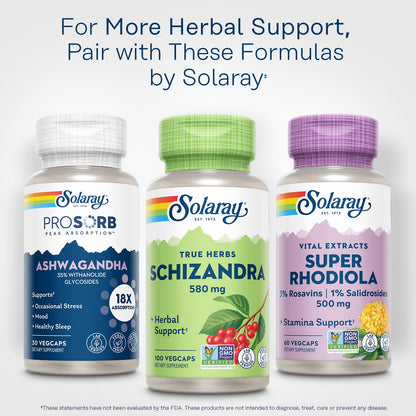 SOLARAY Schizandra 580 mg – Schisandra Supplement for Body Health & Wellness | 100 Servings, Vegan