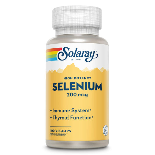 Solaray Selenium 200 mcg High Potency - 100 VegCaps | Immune, Thyroid & Antioxidant Support BritishVita | Premium UK Vitamins & Wellness Supplements
