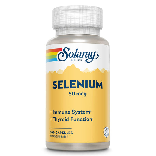 Solaray Selenium 50 mcg, Healthy Immune System, Thyroid Function & Antioxidant Support, 100 Capsules BritishVita | Premium UK Vitamins & Wellness Supplements