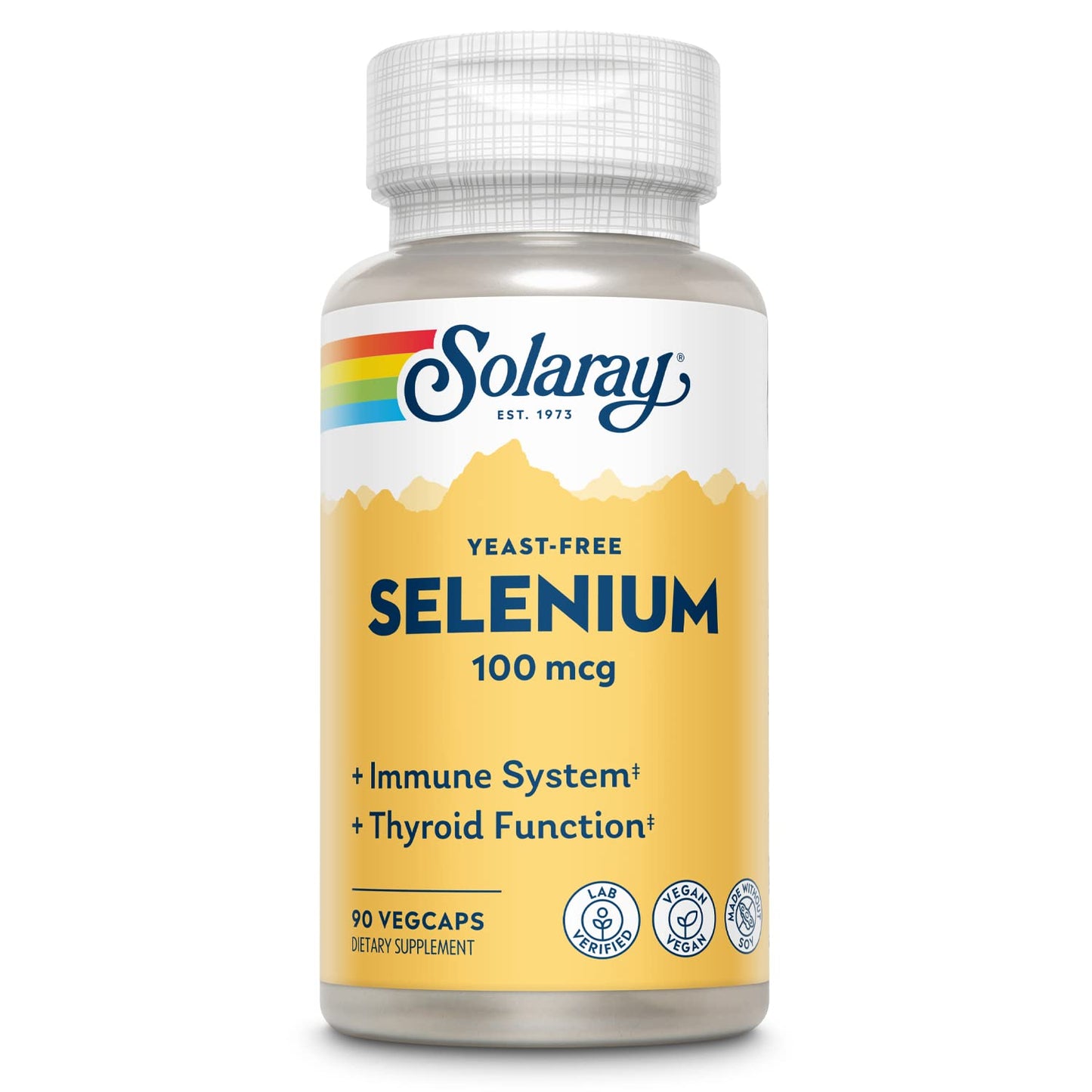 Solaray Yeast Free Selenium 100mcg – Immune & Thyroid Support | 90 VegCaps