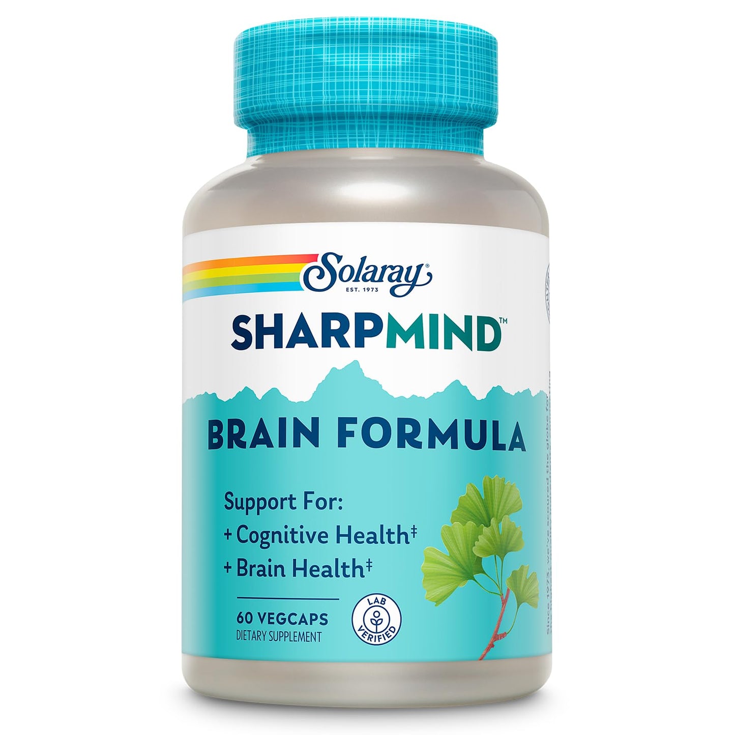 Solaray SharpMind Brain Formula – Nootropic Brain Support with Ginkgo Biloba (60 Servings)