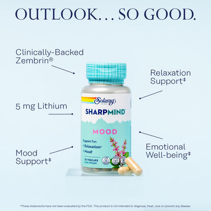 SOLARAY SharpMind Mood Support - Nootropic for Relaxation & Stress Relief