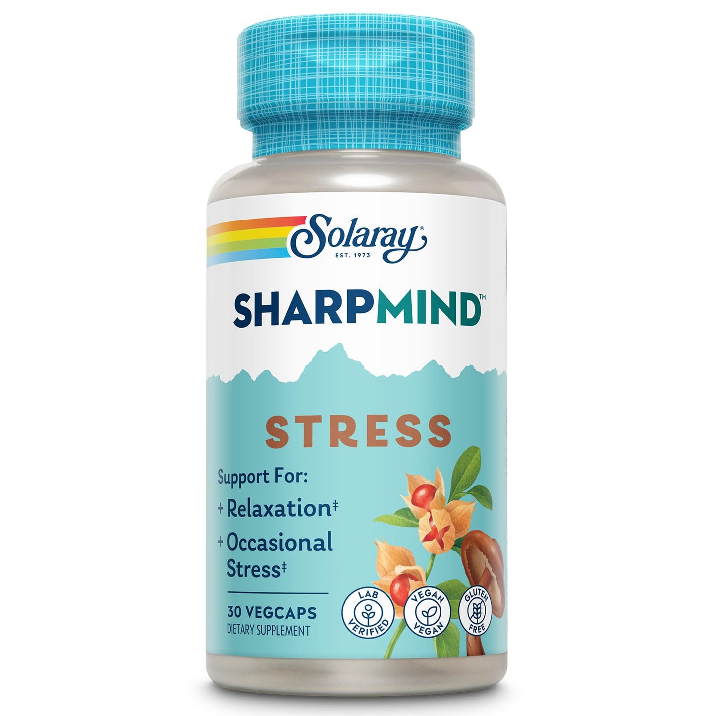 SOLARAY SharpMind Stress Support – Nootropic Mood with Ashwagandha & L-Theanine