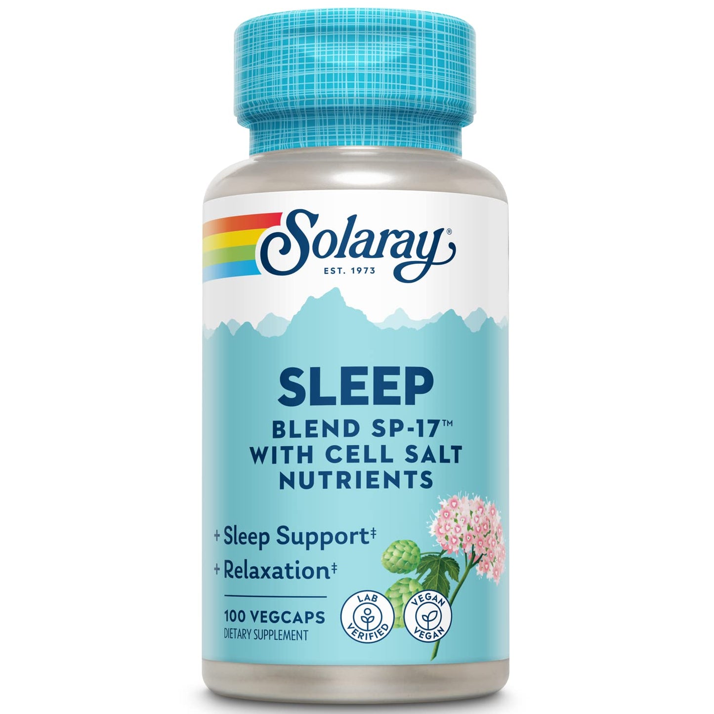 SOLARAY Sleep Blend SP-17 | Herbal Sleep Support, Non-GMO, Vegan | 100 VegCaps