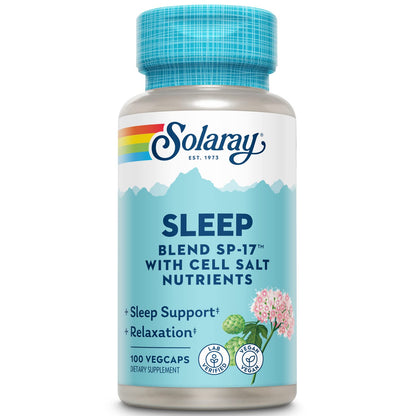 SOLARAY Sleep Blend SP-17 | Herbal Sleep Support, Non-GMO, Vegan | 100 VegCaps