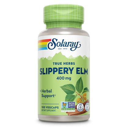 SOLARAY Slippery Elm Bark Capsules 400 mg – Soothing Herbal Support