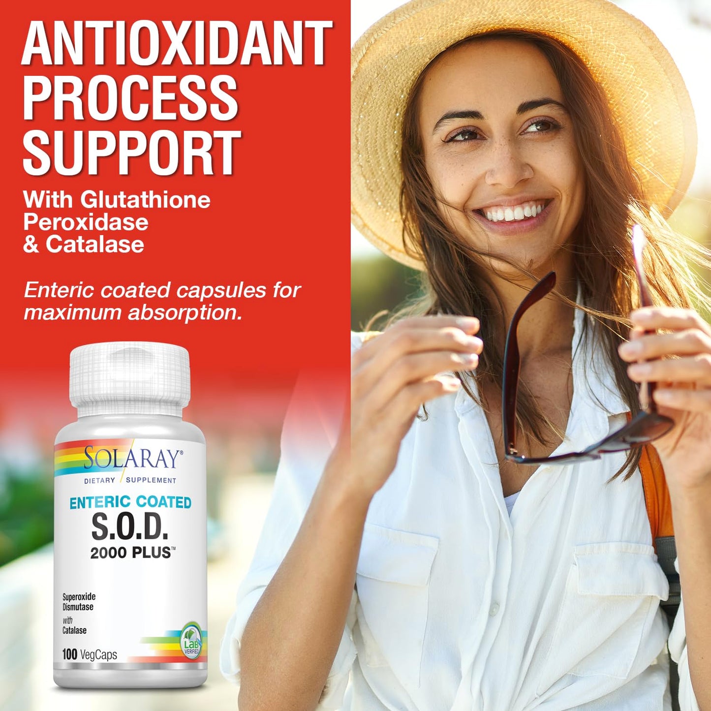 SOLARAY S.O.D. 2000 Plus – SOD & Catalase Antioxidant Supplement | 100 Servings, 60-Day Guarantee