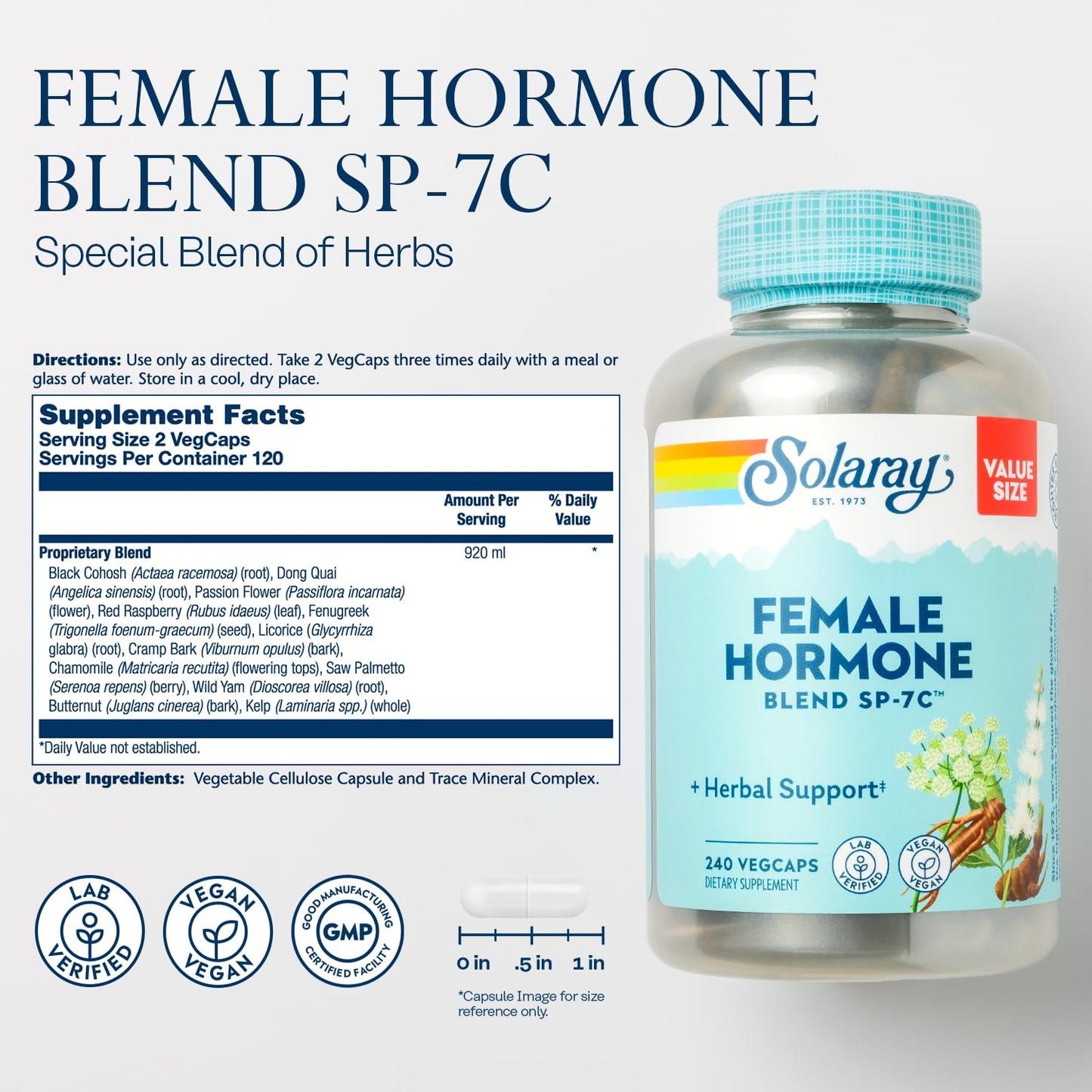 Solaray SP-7C Female Hormone Blend – Herbal Balance for Women