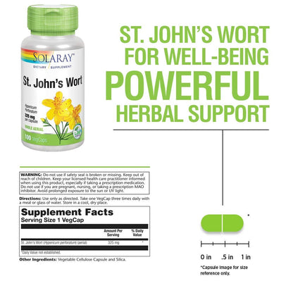 SOLARAY St Johns Wort 325 mg – Mood Support (Vegan, Lab Verified)
