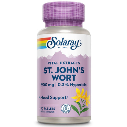 SOLARAY St John's Wort 900 mg – Mood Support & Brain Health (0.3% Hypericin) | 60-Day Guarantee