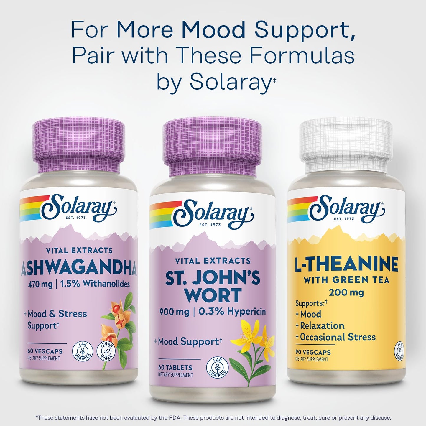 SOLARAY St. John's Wort 900mg – One Daily, 60 Servings | Mood & Brain Support