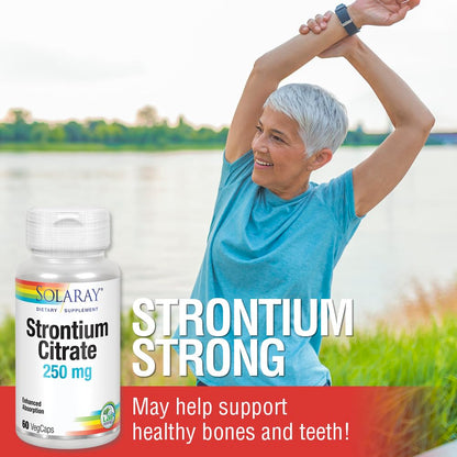 Solaray Strontium Citrate 250 mg | Bones & Teeth Support | VegCaps