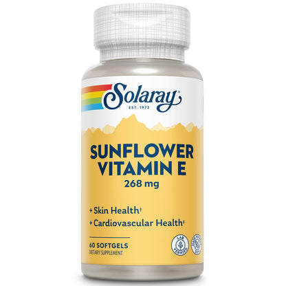 SOLARAY Super Bio E Sunflower Softgels 400 IU - 60 Count (Plastic Bottle)