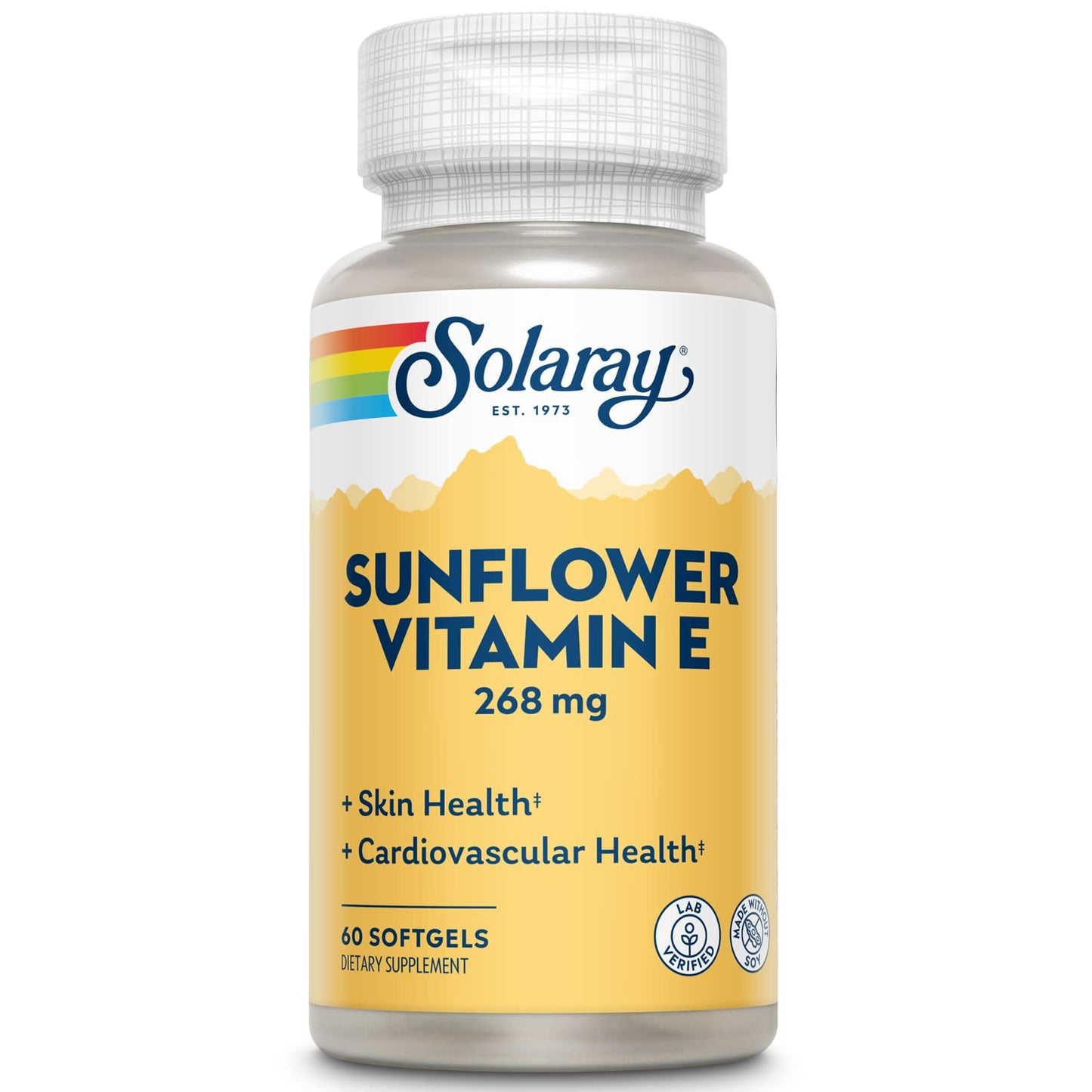 SOLARAY Super Bio E Sunflower Softgels 400 IU - 60 Count (Plastic Bottle)