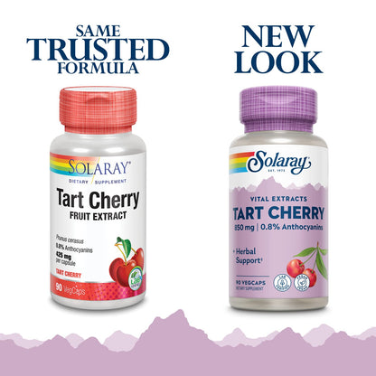 Solaray Tart Cherry Capsules 850mg – 0.8% Anthocyanins, Vegan, 45 Servings