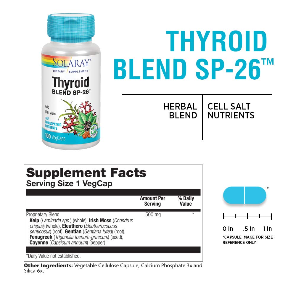 SOLARAY Thyroid Blend SP-26 - Herbal Support for Thyroid Health