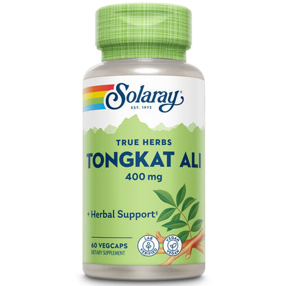 SOLARAY Tongkat Ali 400 mg - Longjack for Men | Vegan, Non-GMO, Lab Verified - 60 Servings