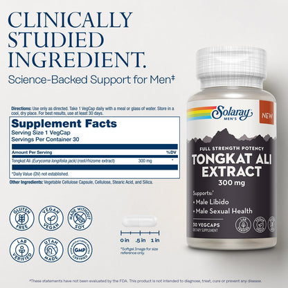 SOLARAY Tongkat Ali Extract 300mg – Male Enhancement & Libido Support (Vegan, Gluten-Free)