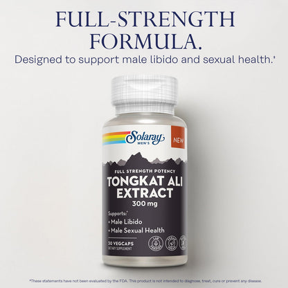 SOLARAY Tongkat Ali Extract 300mg – Male Enhancement & Libido Support (Vegan, Gluten-Free)