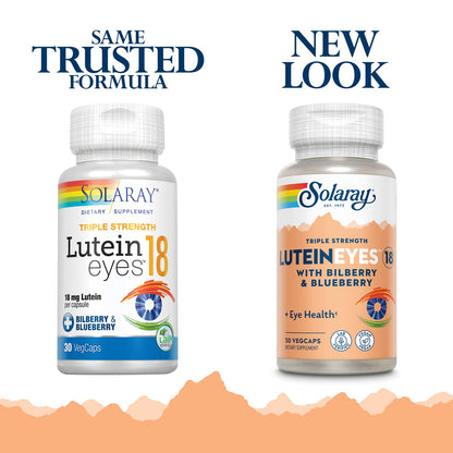 SOLARAY Triple Strength Lutein Eyes, 18 mg | Eye & Macular Health Support Supplement w/Naturally Occurring Lutein and Zeaxanthin | Non-GMO | 30 Count