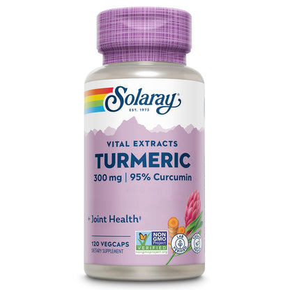 SOLARAY Turmeric 300 mg – Joint Support (95% Curcumin) – Vegan, Lab Verified, 120 CT