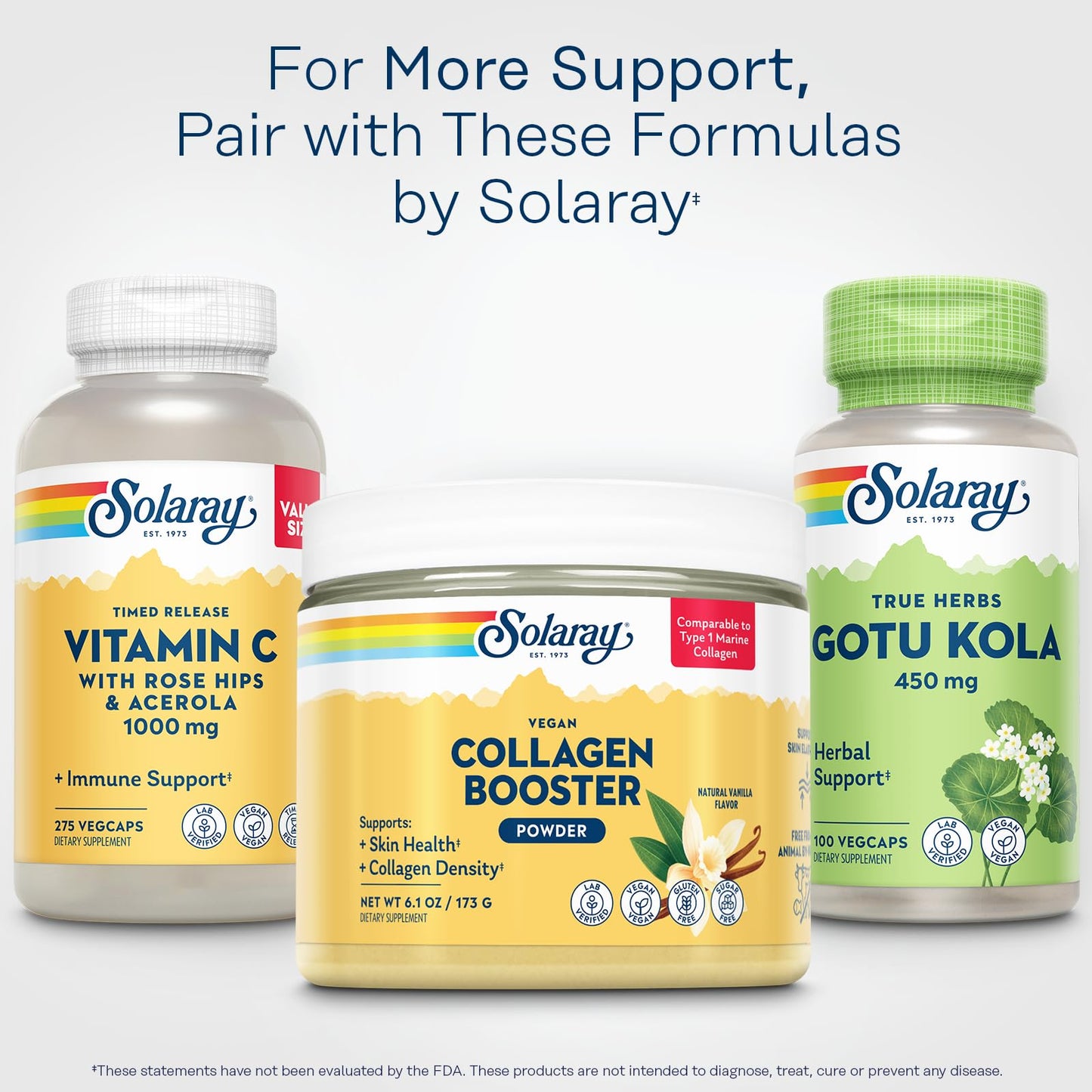 SOLARAY Vegan Collagen Booster – Plant-Based Type 1 Collagen Alternative | Skin Health & Collagen Density