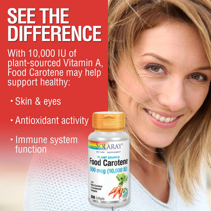 SOLARAY Vitamin A 10000 IU Beta Carotene (200 CT) – Healthy Skin & Eyes