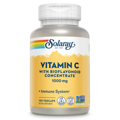 SOLARAY Vitamin C 1000mg with Bioflavonoids – Immune Support, Vegan, Non-GMO, 100 Servings