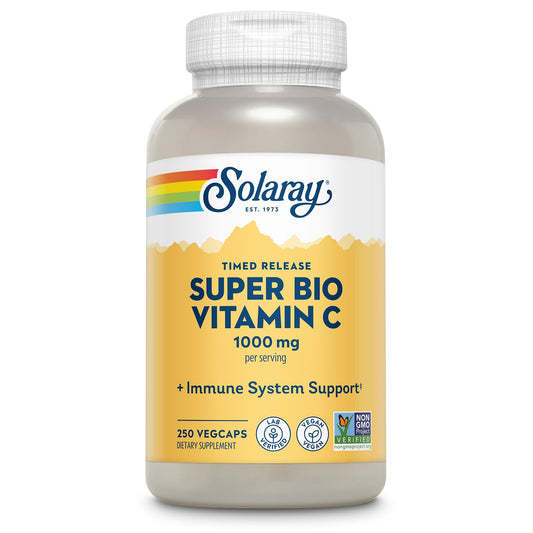 SOLARAY Super Bio Vitamin C 1000mg - Buffered, Two-Stage Release, Immune Support, Vegan BritishVita | Premium UK Vitamins & Wellness Supplements