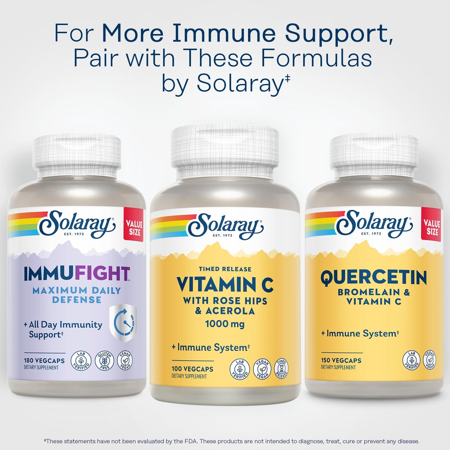 SOLARAY Vitamin C 1000mg Time Release – Rose Hips & Acerola – Vegan, 100 Servings