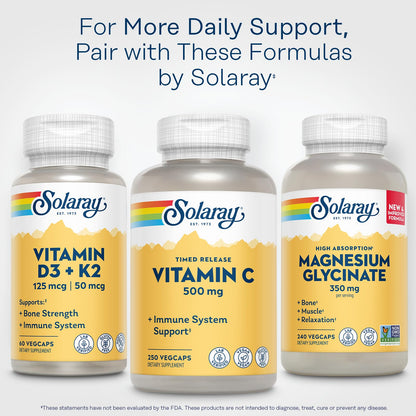 SOLARAY Vitamin C 500mg | Two-Stage Timed Release Immune Support - Vegan & Gluten Free
