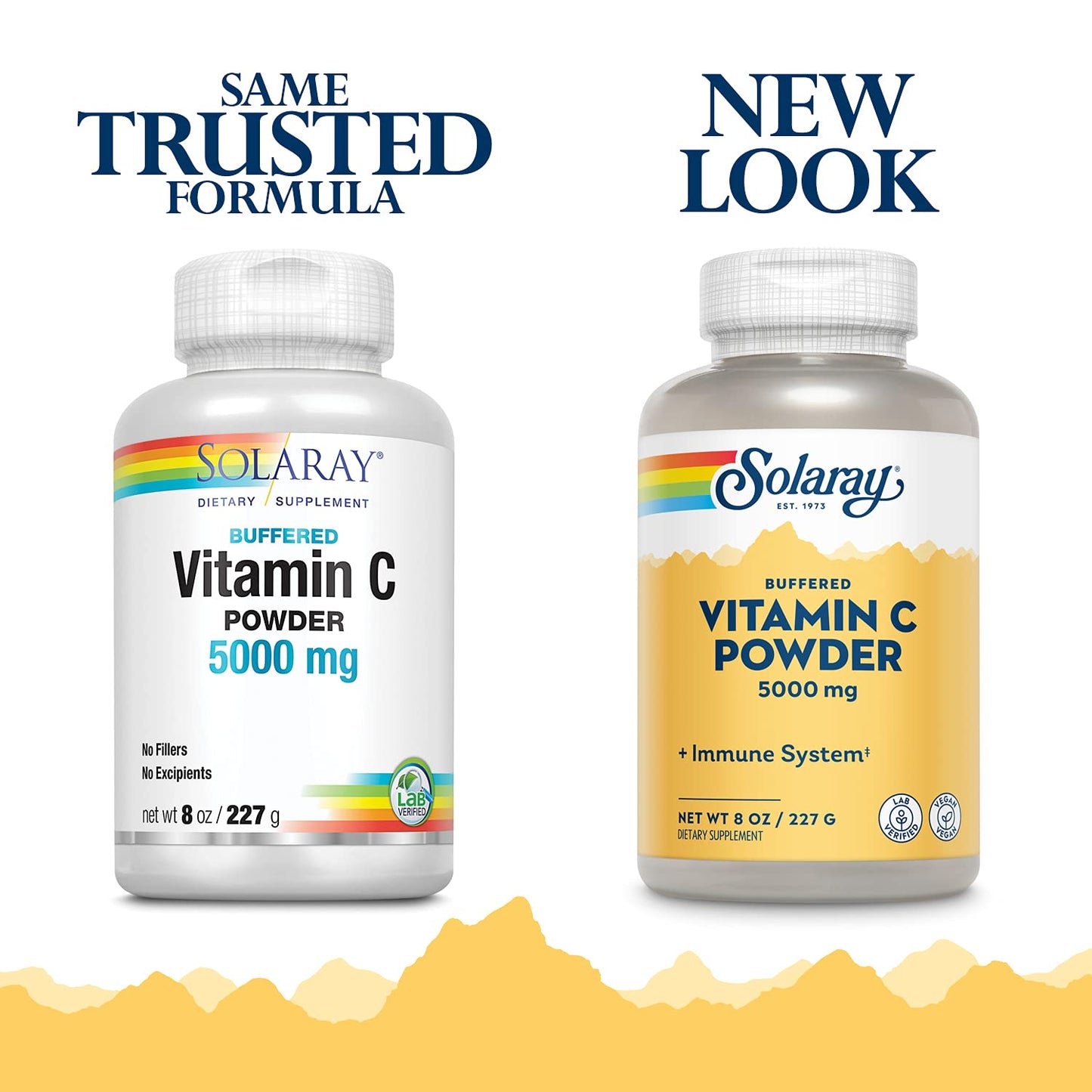 SOLARAY Vitamin C Crystalline 5000mg – Buffered Powder for Gentle Digestion | Immune Support & Collagen Synthesis | 8 oz