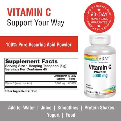 Solaray Vitamin C Crystalline Powder 8 oz - 5000 mg per Serving
