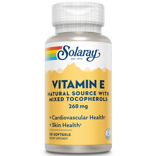SOLARAY Vitamin E d-Alpha Tocopherol 268mg (400 IU) | Heart & Skin Health, Antioxidant Activity Support (50 CT) BritishVita | Premium UK Vitamins & Wellness Supplements