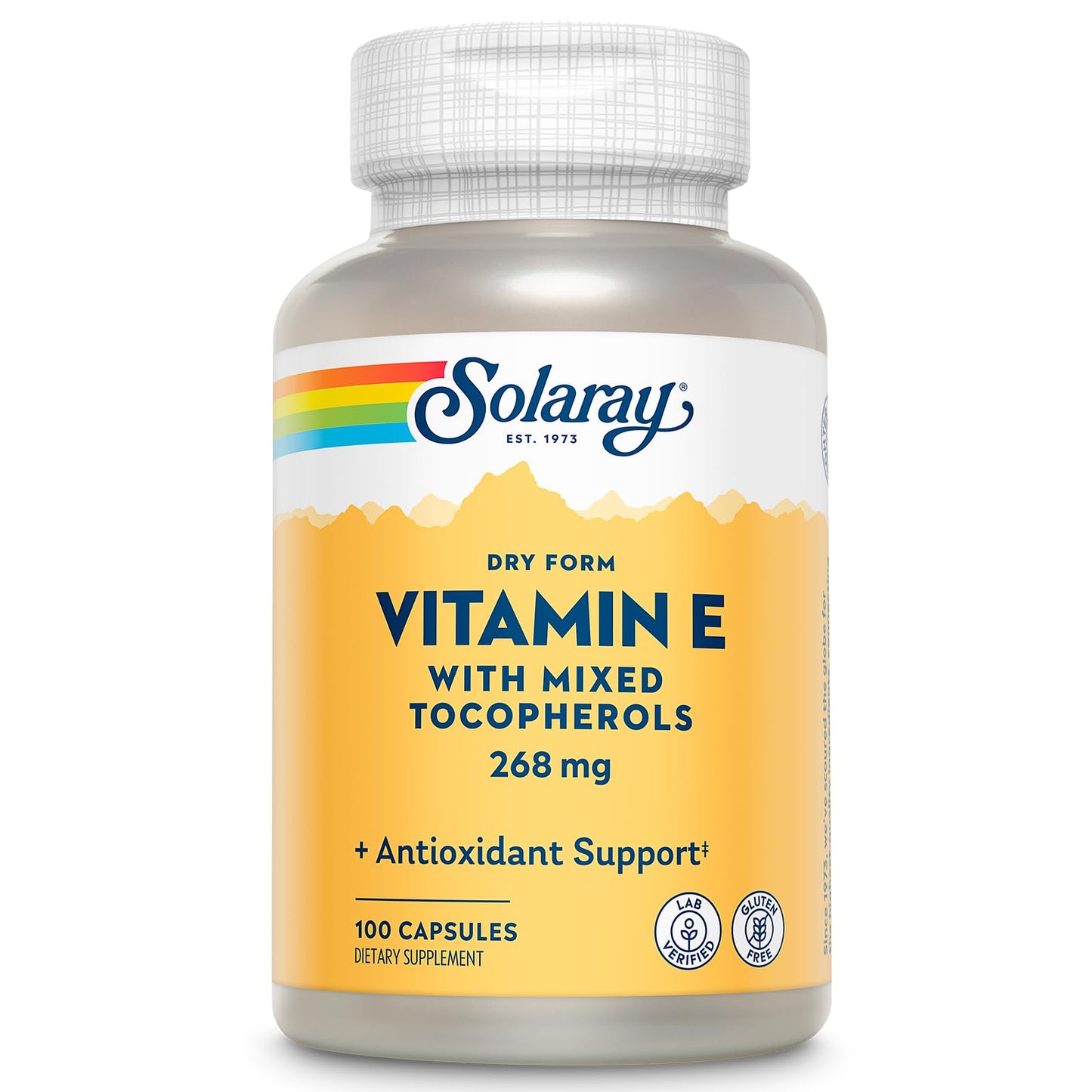 SOLARAY Vitamin E 400 IU Dry Form - Mixed Tocopherols, Antioxidant, 100 Capsules