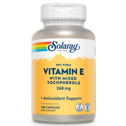 SOLARAY Vitamin E 400 IU Dry Form - Mixed Tocopherols, Antioxidant, 100 Capsules