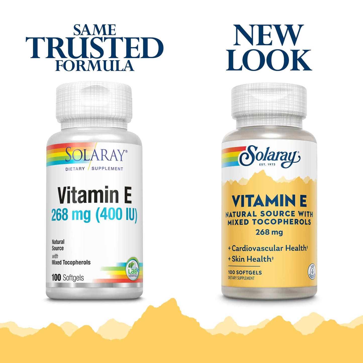 SOLARAY Vitamin E d-Alpha Tocopherol 268mg (400 IU) – Heart & Skin Health, 100ct
