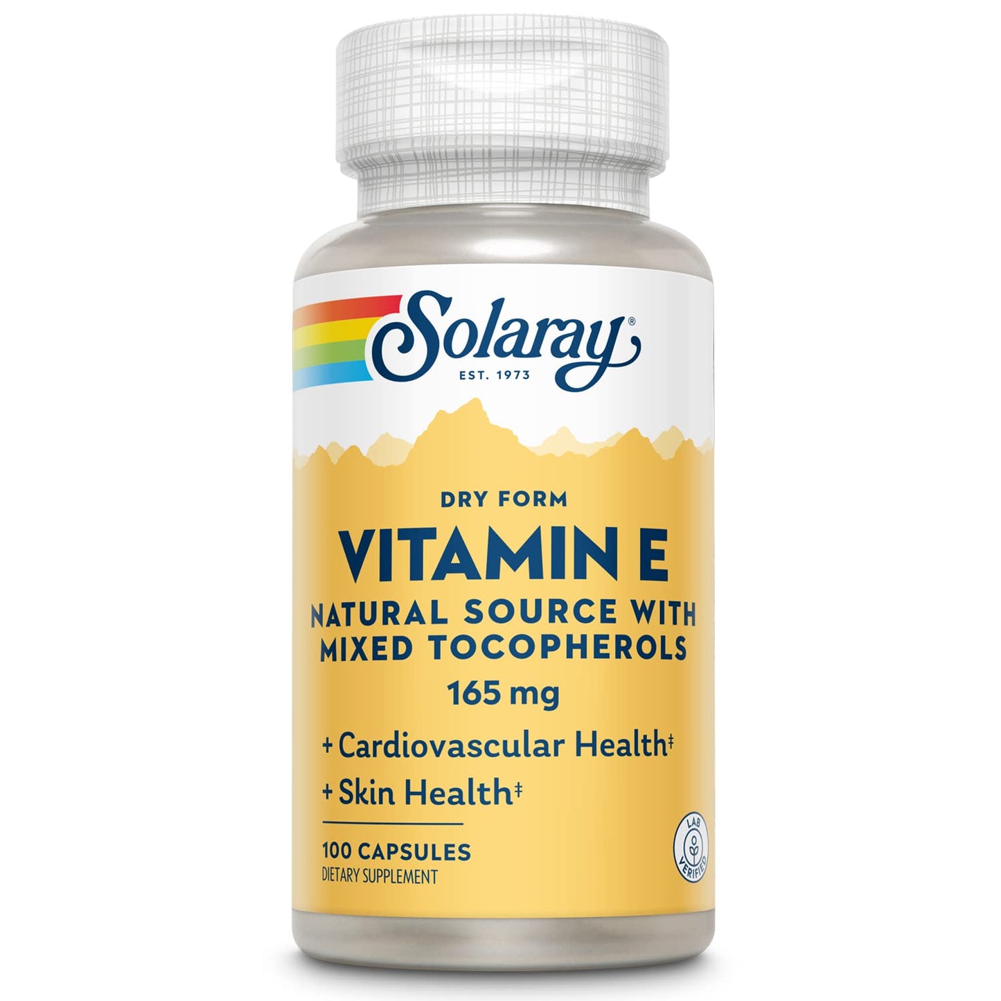 SOLARAY Vitamin E Dry 200 IU with Mixed Tocopherols – 100 Count