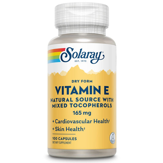 SOLARAY Vitamin E Dry 200 IU with Mixed Tocopherols – 100 Count BritishVita | Premium UK Vitamins & Wellness Supplements